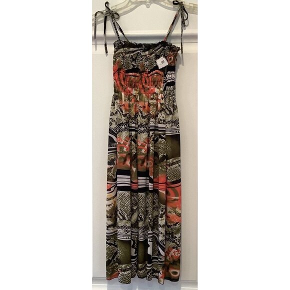 Sundress Womens Size XS To S Multicolored Floral Print Ruched Top Adjustable Tie - Picture 2 of 5